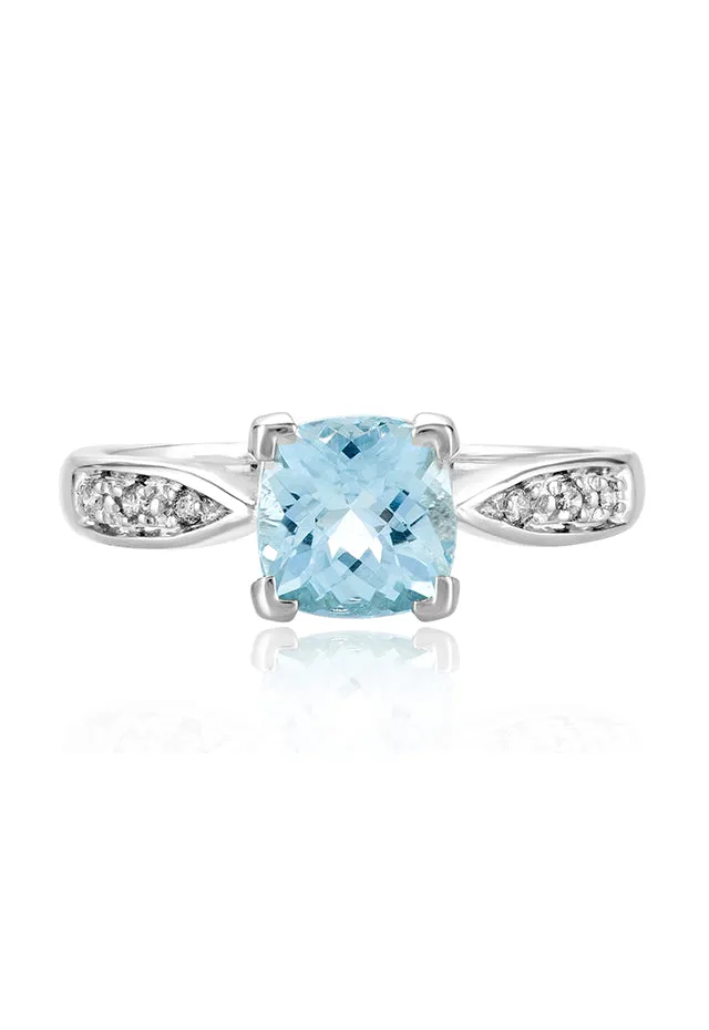 Aquarius 14K White Gold Aquamarine and Diamond Ring, 1.35 TCW sold by Effy