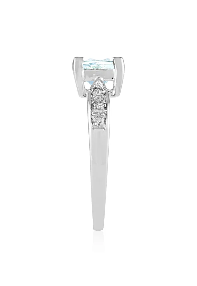 Aquarius 14K White Gold Aquamarine and Diamond Ring, 1.35 TCW sold by Effy product image thumbnail 2