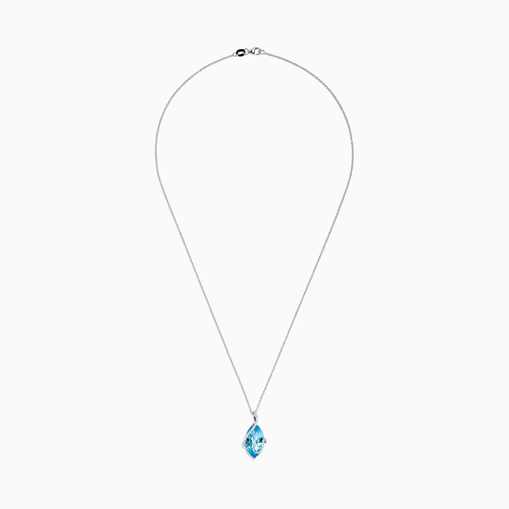 Ocean Bleu 14K White Gold Blue Topaz & Diamond Pendant, 7.27 TCW sold by Effy product image thumbnail 2