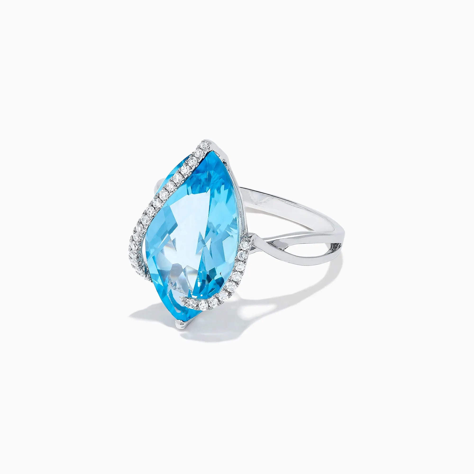 Ocean Bleu 14K White Gold Blue Topaz & Diamond Ring, 7.27 TCW sold by Effy product image thumbnail 2
