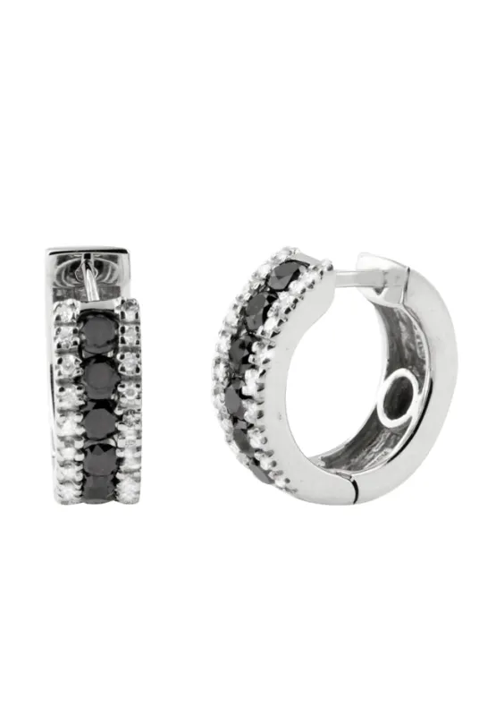 14K White Gold Black and White Diamond Earrings, 0.92 TCW sold by Effy