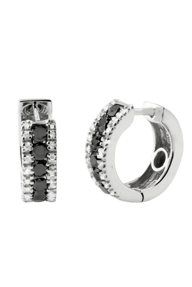 14K White Gold Black and White Diamond Earrings, 0.92 TCW sold by Effy