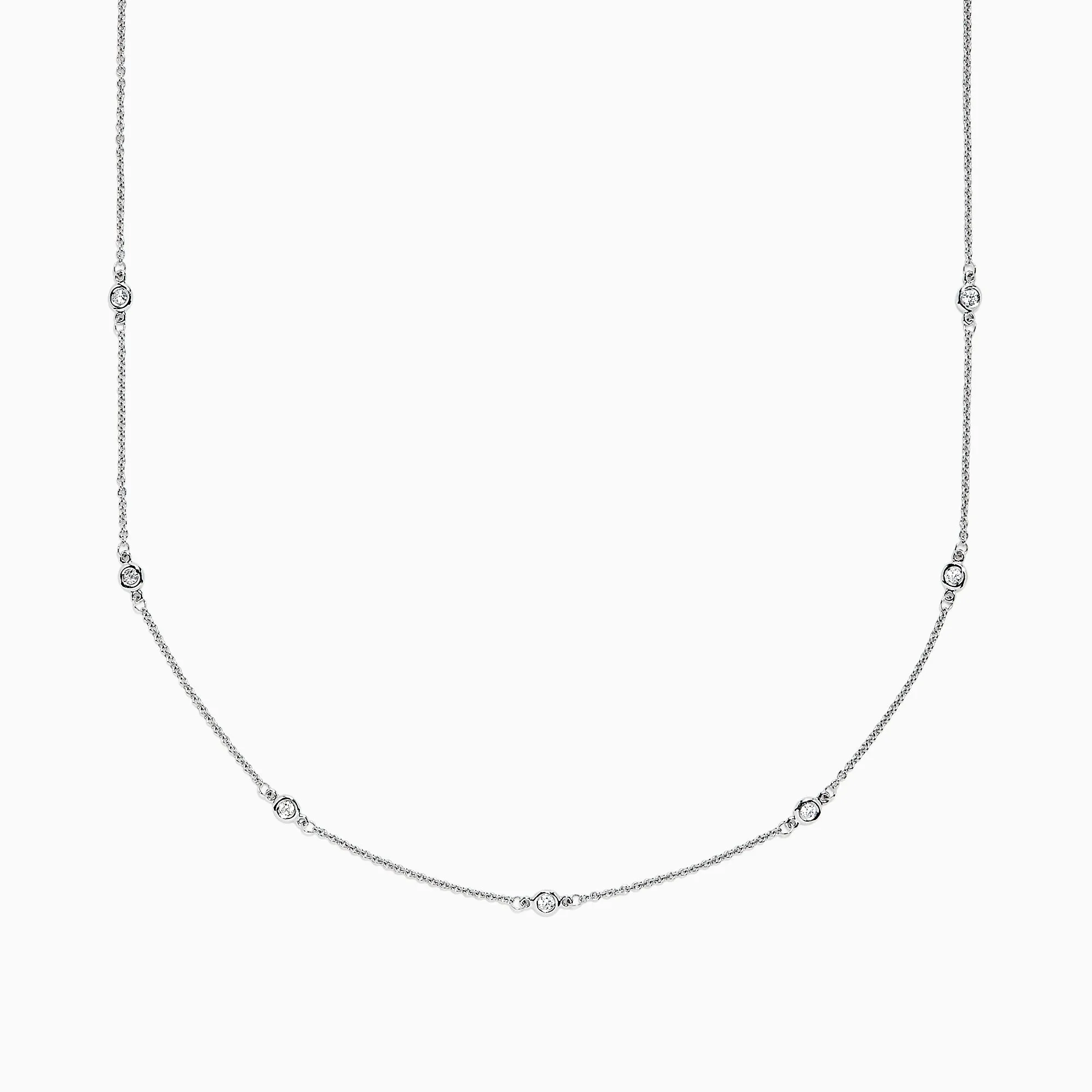 14K White Gold 18" Diamond Station Necklace, 0.21 TCW sold by Effy