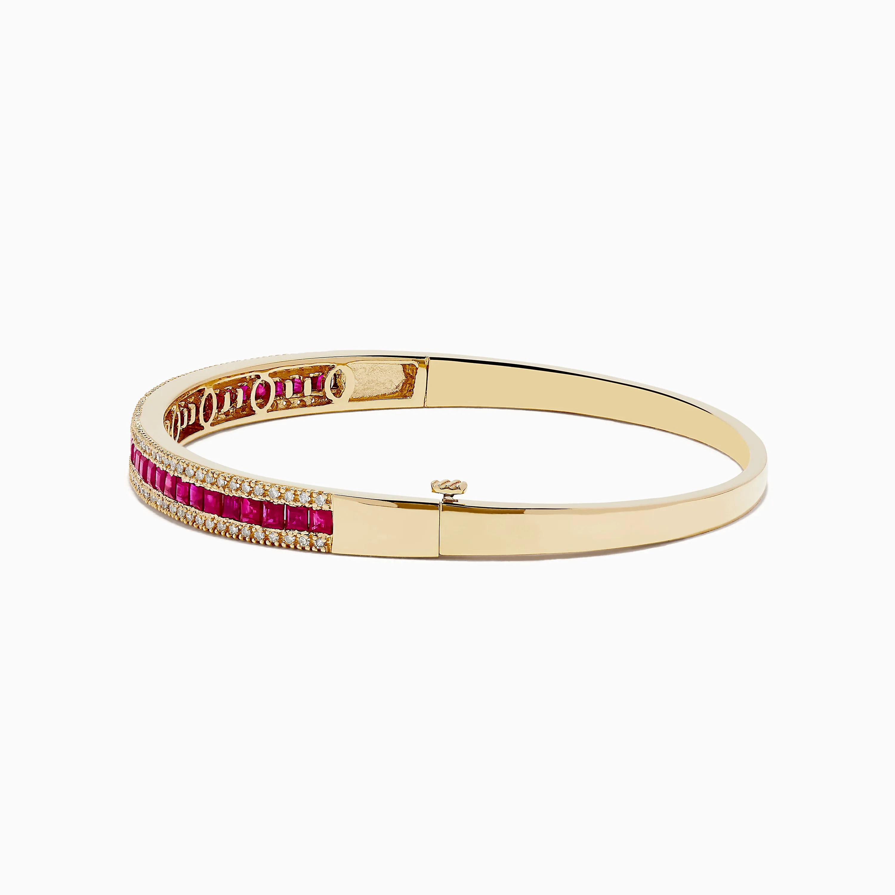 14K Yellow Gold Natural Ruby and Diamond Bangle, 3.60 TCW sold by Effy product image thumbnail 2