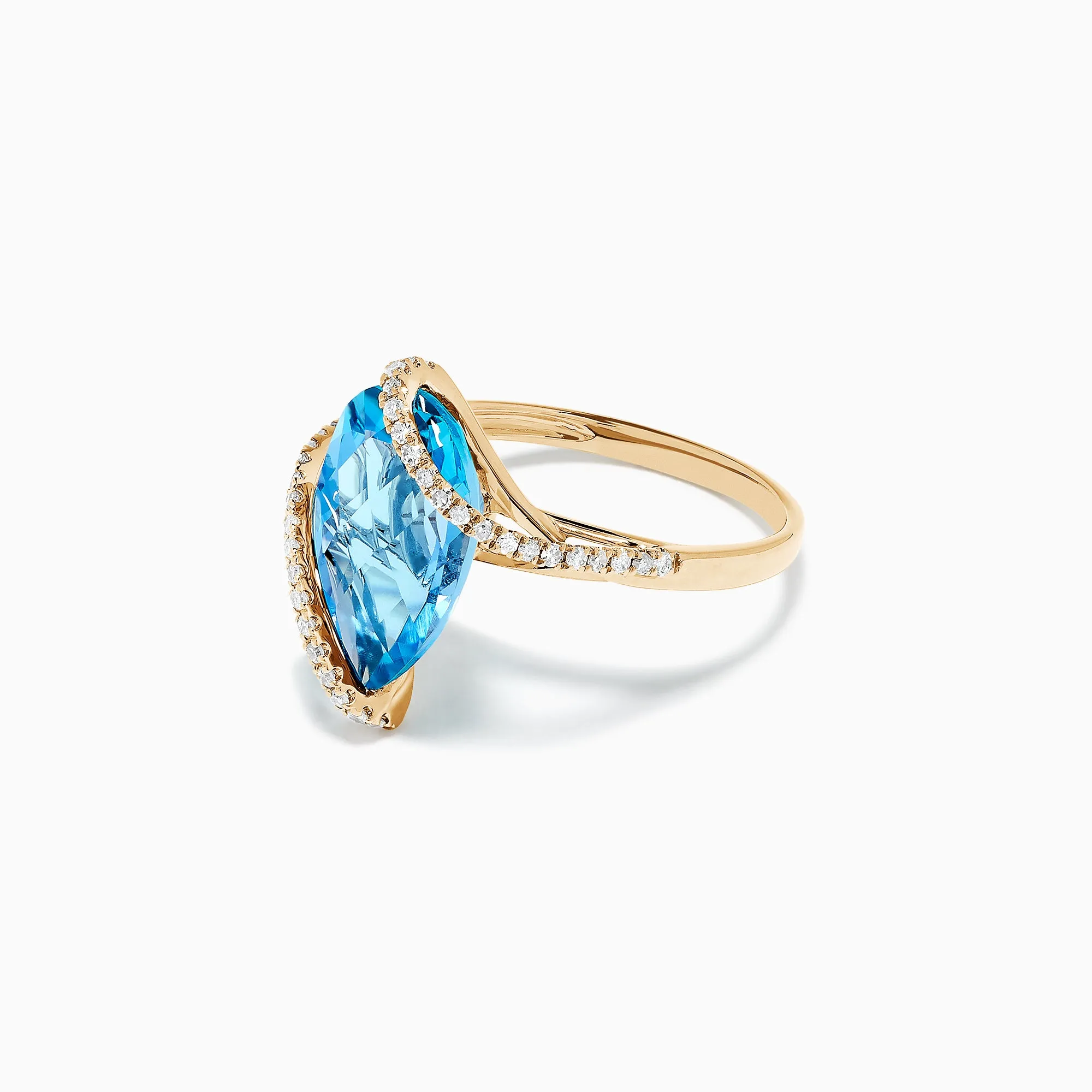 Ocean Bleu 14K Yellow Gold Blue Topaz and Diamond Ring, 6.28 TCW sold by Effy product image thumbnail 2