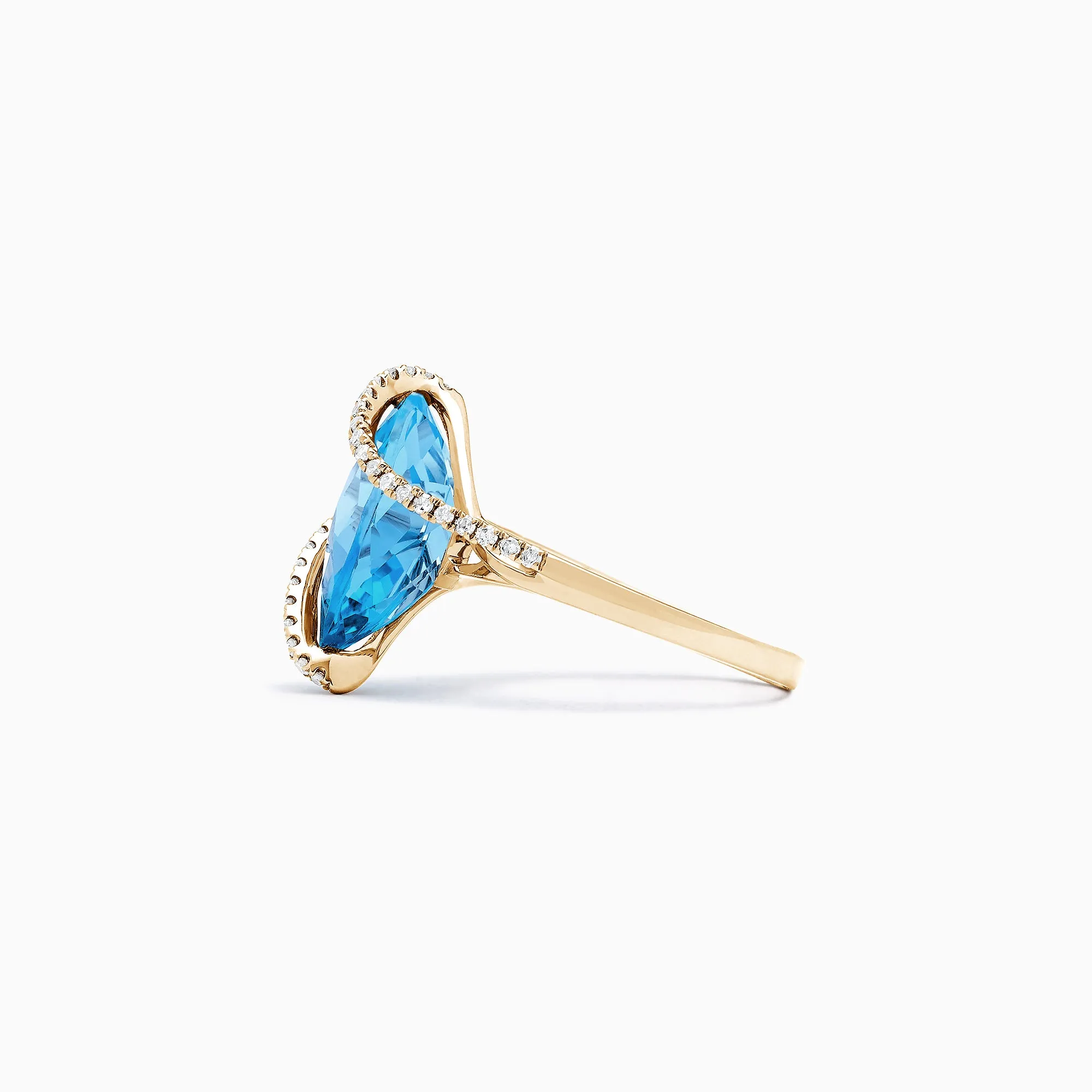 Ocean Bleu 14K Yellow Gold Blue Topaz and Diamond Ring, 6.28 TCW sold by Effy product image thumbnail 3