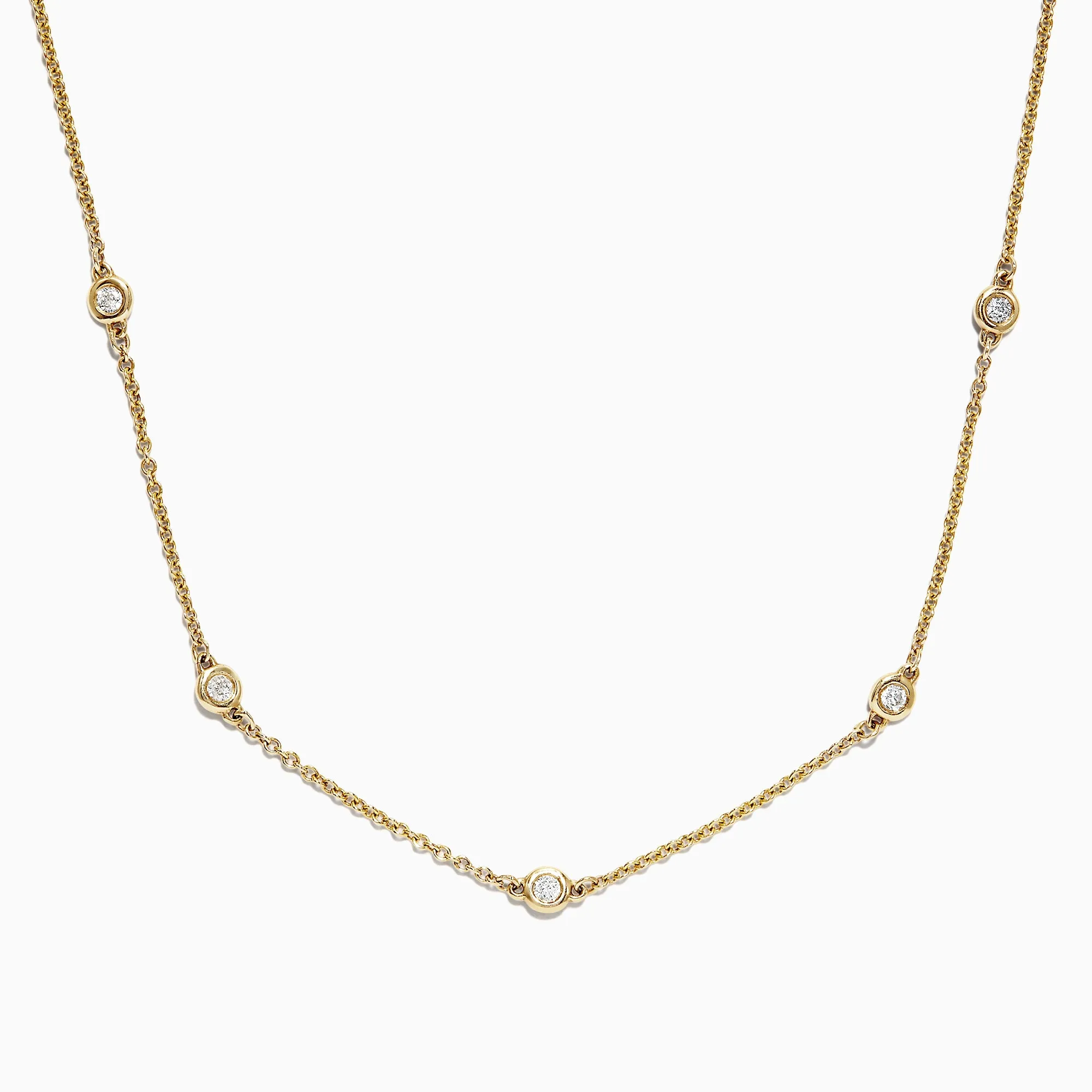 D'Oro 14K Yellow Gold 18" Diamond Station Necklace, 0.21 TCW sold by Effy