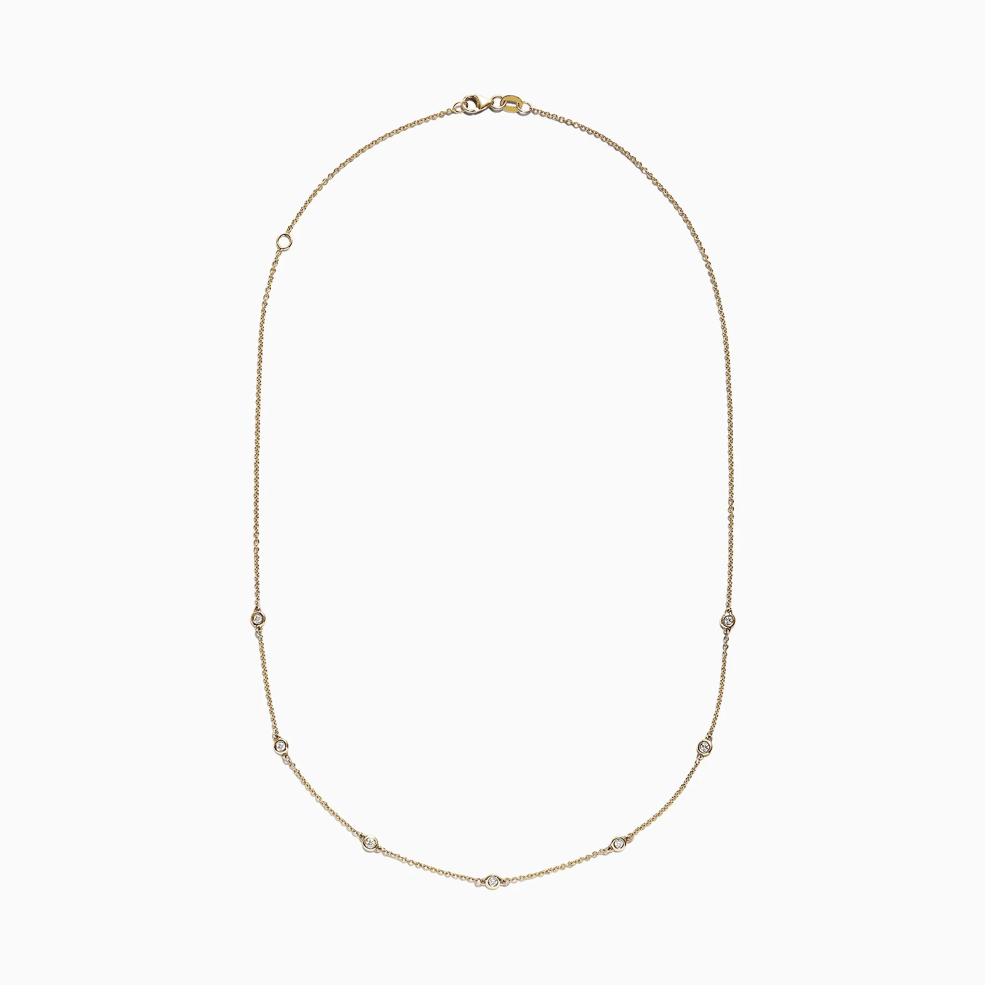 D'Oro 14K Yellow Gold 18" Diamond Station Necklace, 0.21 TCW sold by Effy product image thumbnail 2