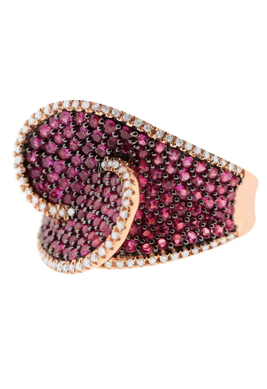 Ruby Royal 14K Rose Gold Pave Ruby Cocktail Ring, 2.64 TCW sold by Effy