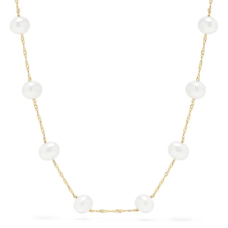 14K Yellow Gold Fresh Water Cultured Pearl 18" Necklace sold by Effy