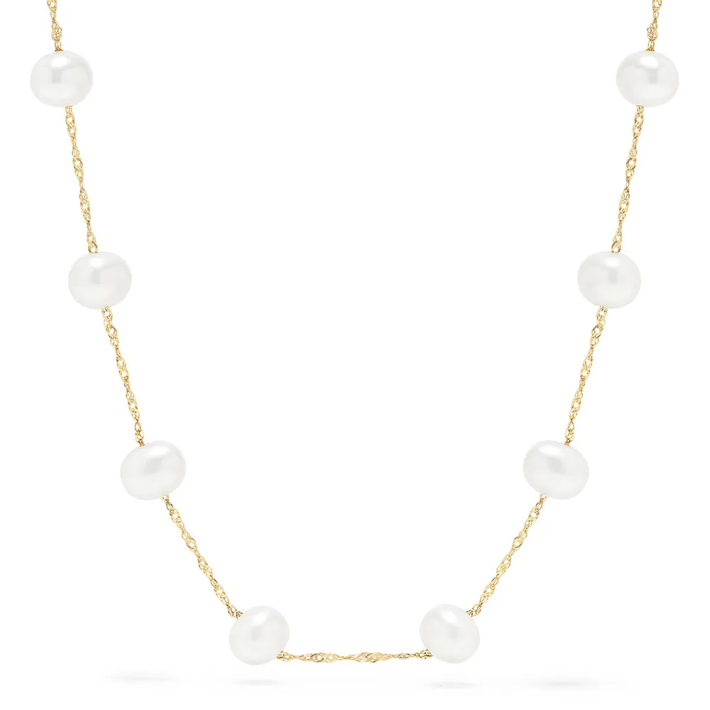 14K Yellow Gold Fresh Water Cultured Pearl 18" Necklace sold by Effy