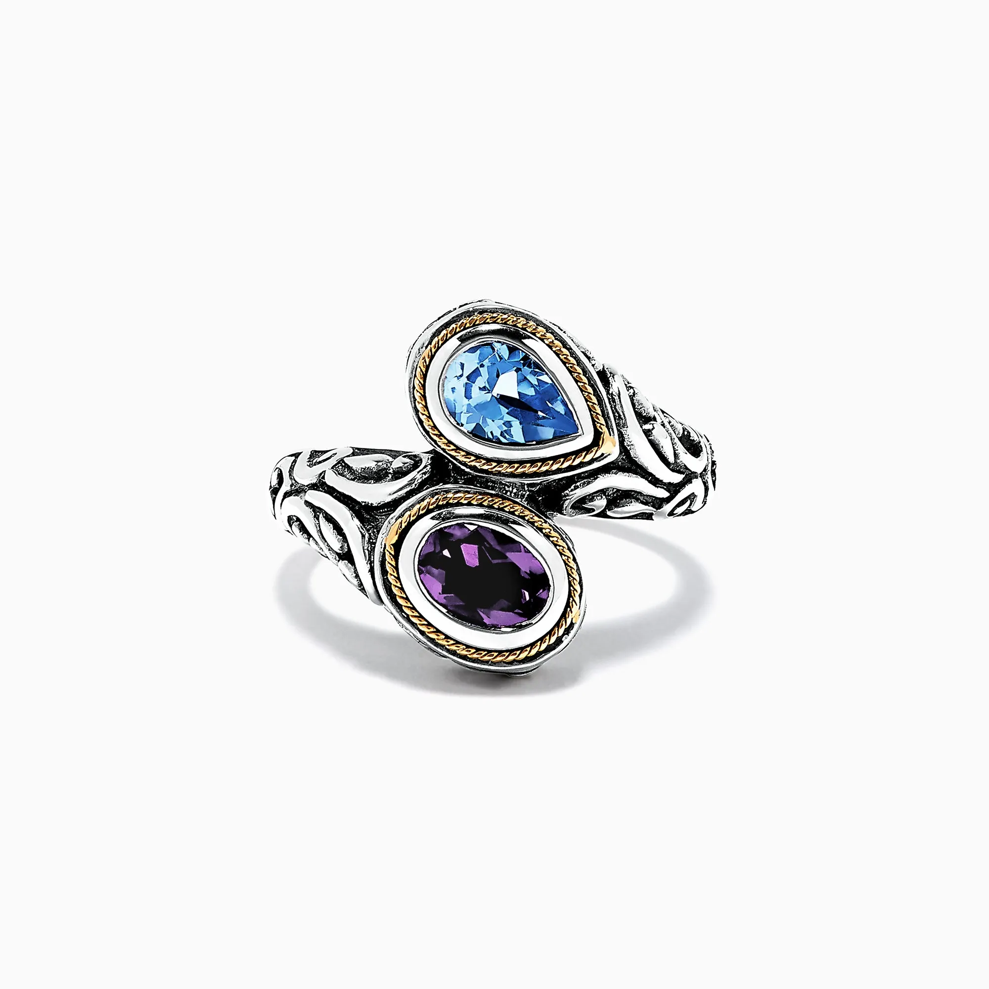 925 Sterling Silver & 18K Gold Topaz and Amethyst Ring, 1.62 TCW sold by Effy