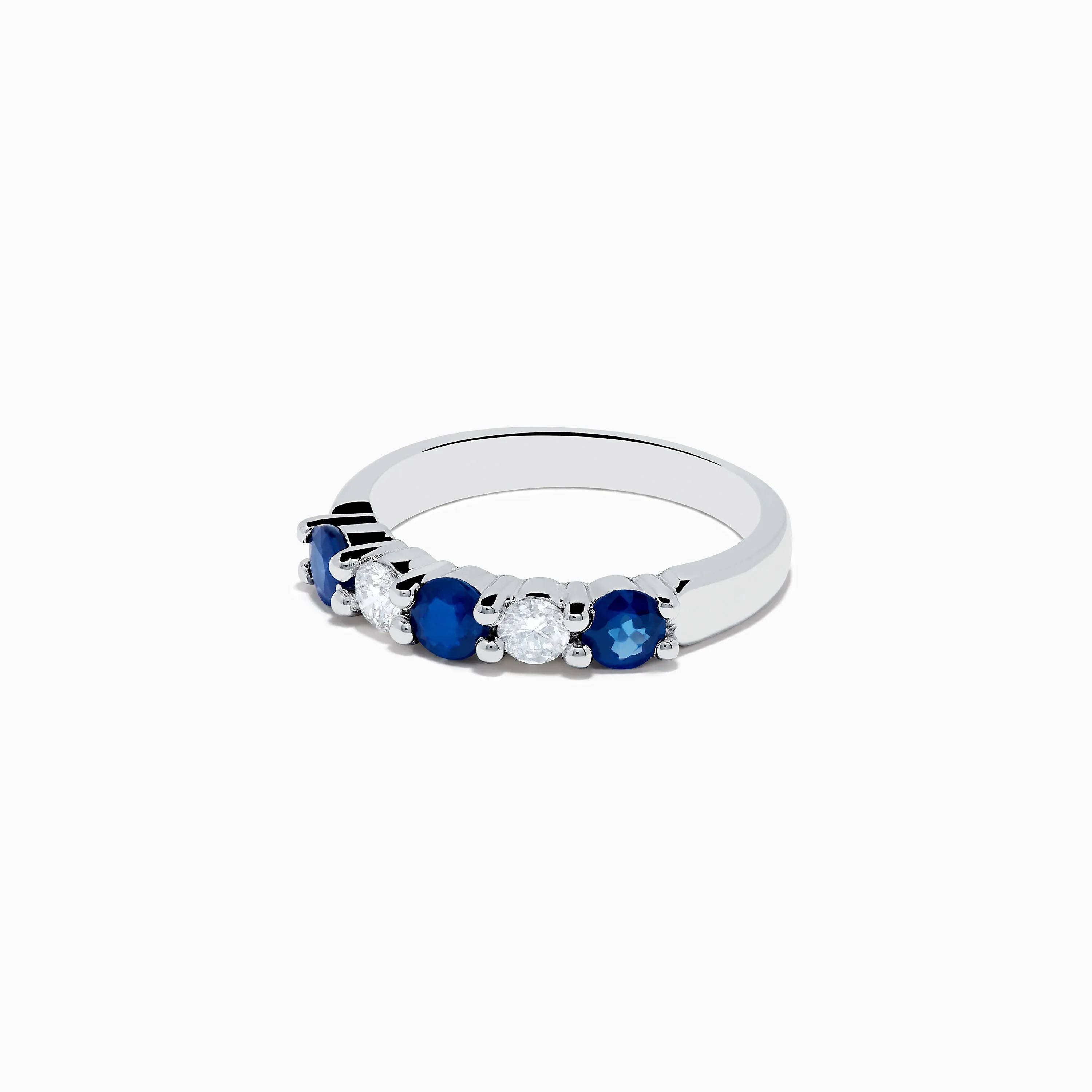 14K White Gold Blue Sapphire and Diamond Ring, 1.14 TCW sold by Effy product image thumbnail 2