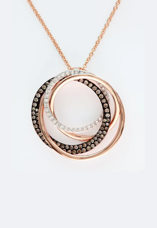 14K Rose Gold Espresso and White Diamond Pendant, 0.43 TCW sold by Effy