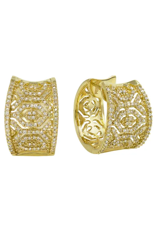 Moderna D'Oro Yellow Gold Diamond Earrings, .73 TCW sold by Effy