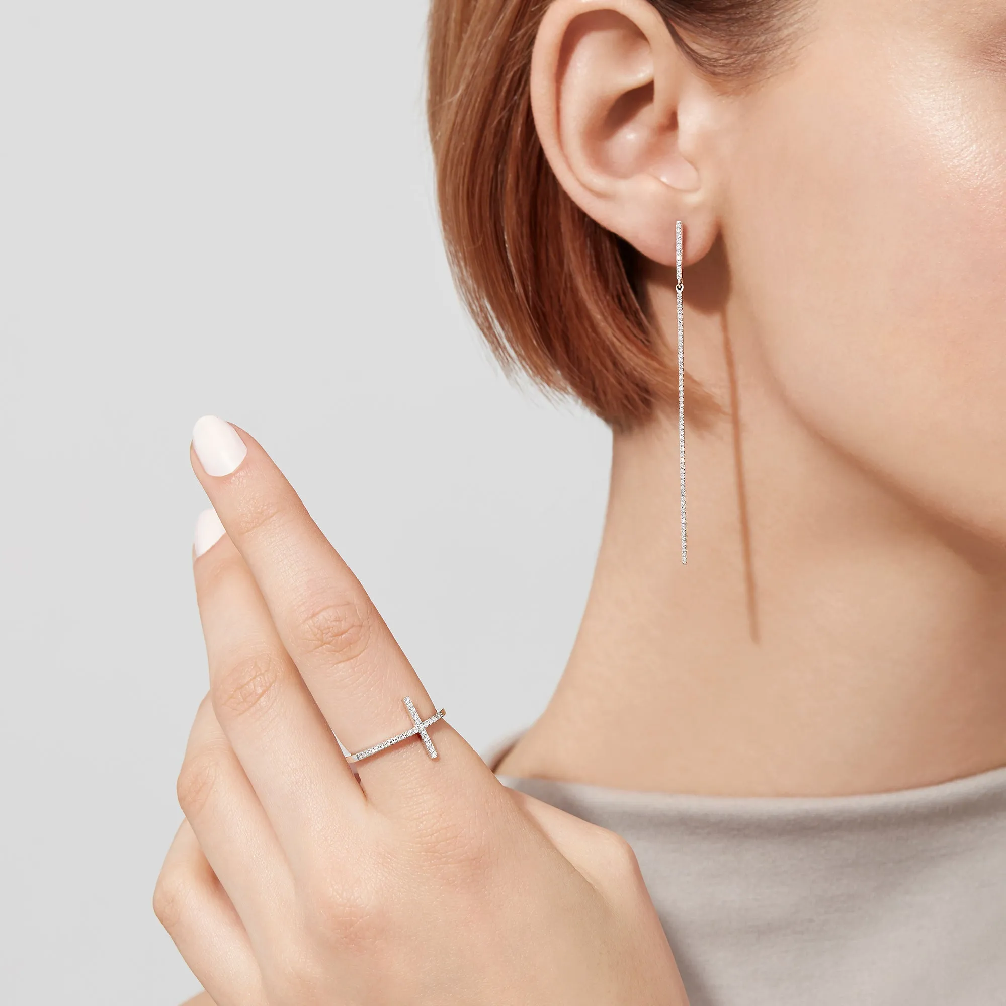 Novelty 14K White Gold Diamond Cross Ring, 0.10 TCW sold by Effy product image thumbnail 2