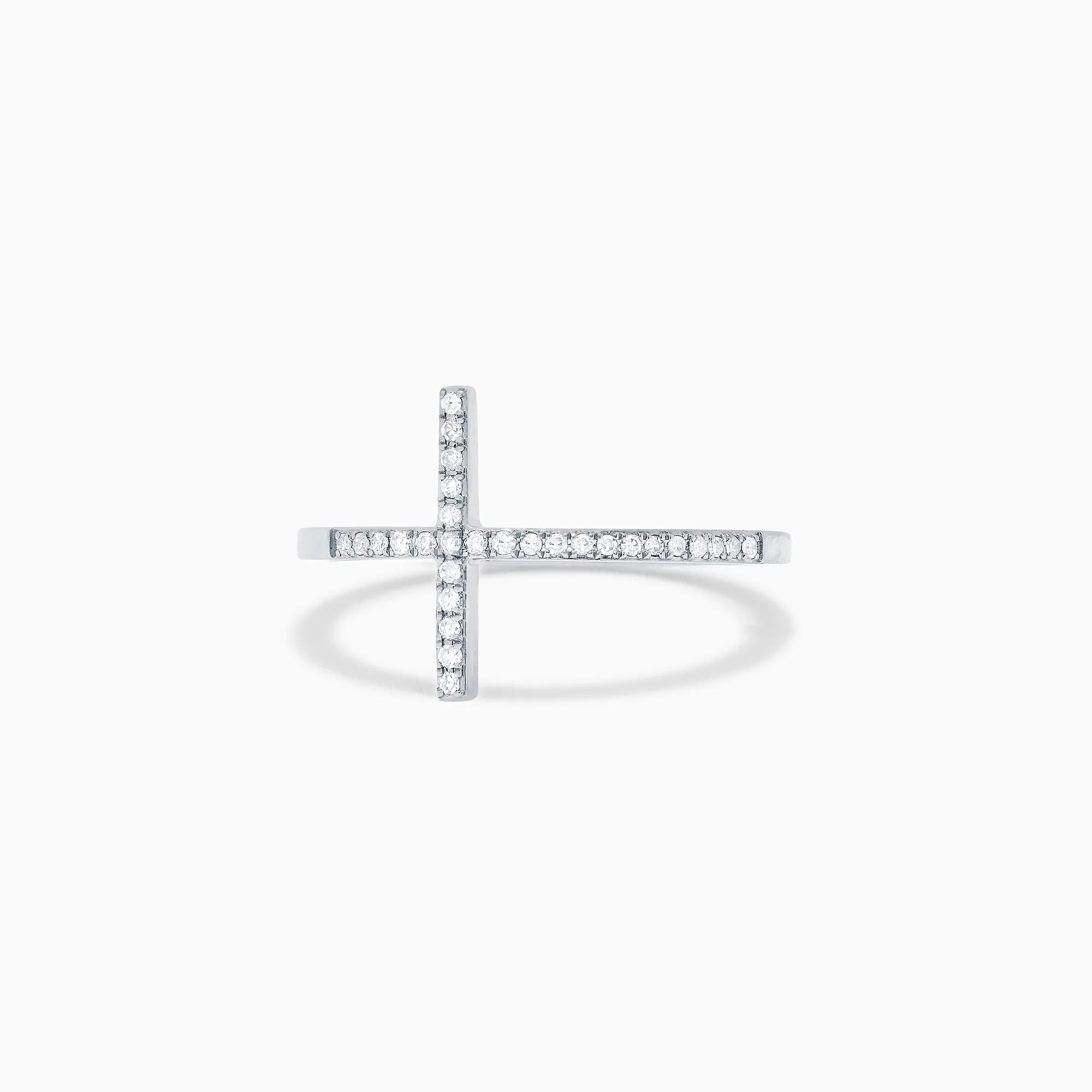 Novelty 14K White Gold Diamond Cross Ring, 0.10 TCW sold by Effy