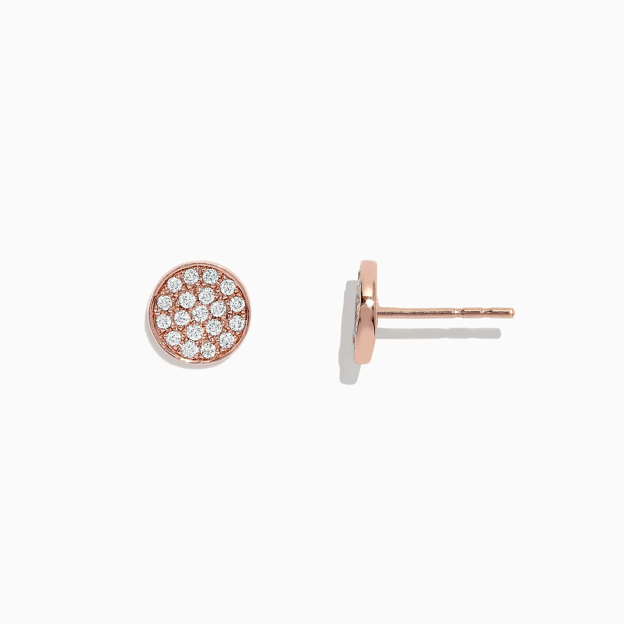 Pave Classica 14K Rose Gold Diamond Stud Earrings, 0.38 TCW sold by Effy product image thumbnail 3
