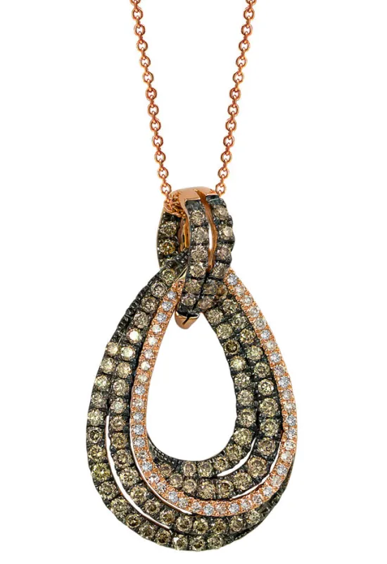 14K Rose Gold Espresso & White Diamond Pendant, 1.27 TCW sold by Effy