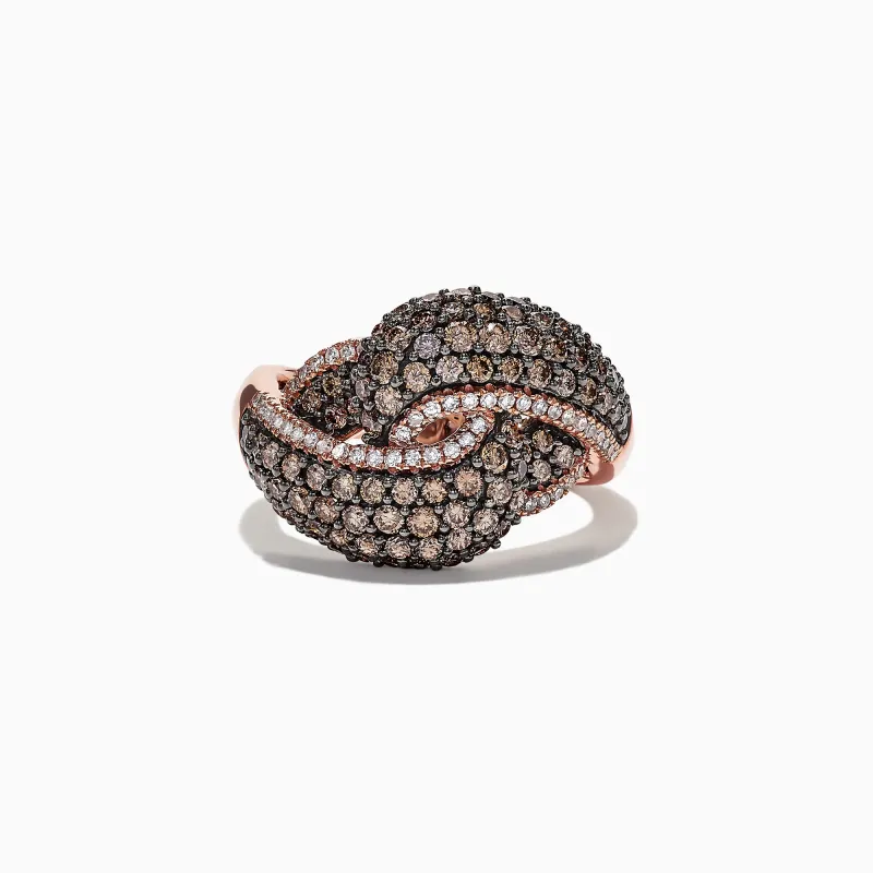 14K Rose Gold Espresso and White Diamond Ring, 1.63 TCW sold by Effy