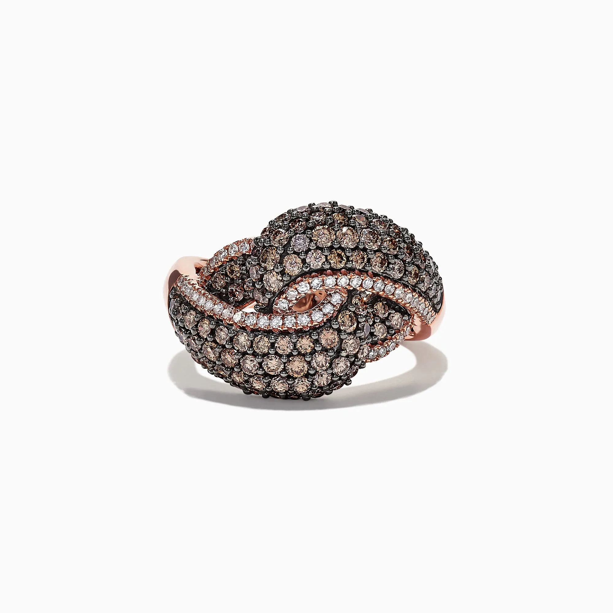 14K Rose Gold Espresso and White Diamond Ring, 1.63 TCW sold by Effy