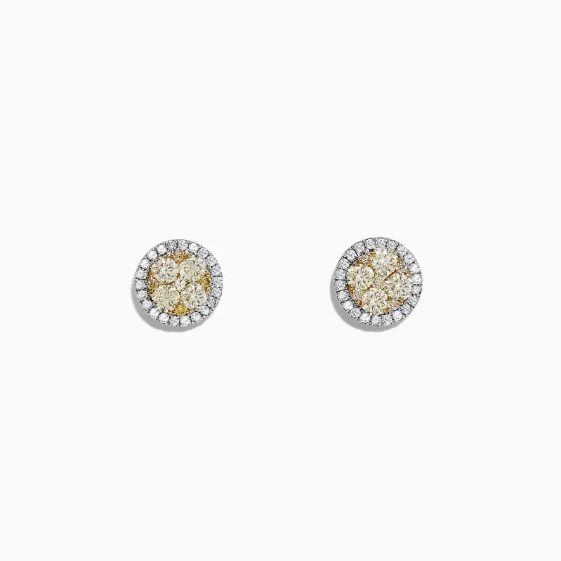 Canare 14K Two-Tone Gold Yellow and White Diamond Earrings, 1.08 TCW sold by Effy