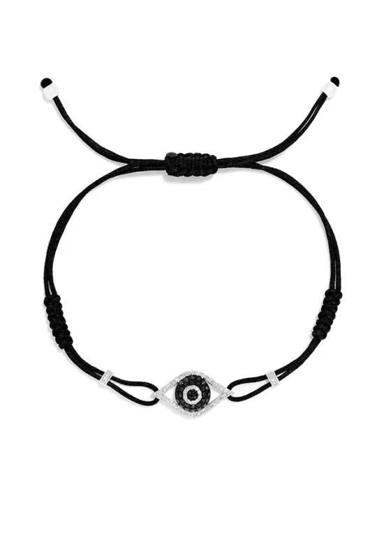 Novelty White Gold Black & White Diamond Evil Eye Bracelet, 0.43 TCW sold by Effy
