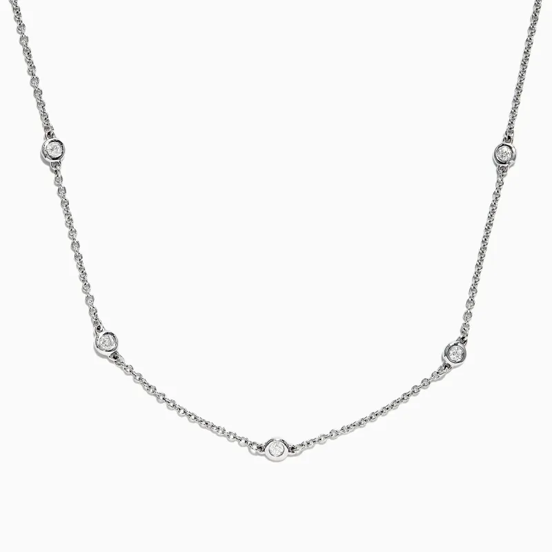 14K White Gold 18" Diamond Necklace, .69 TCW sold by Effy
