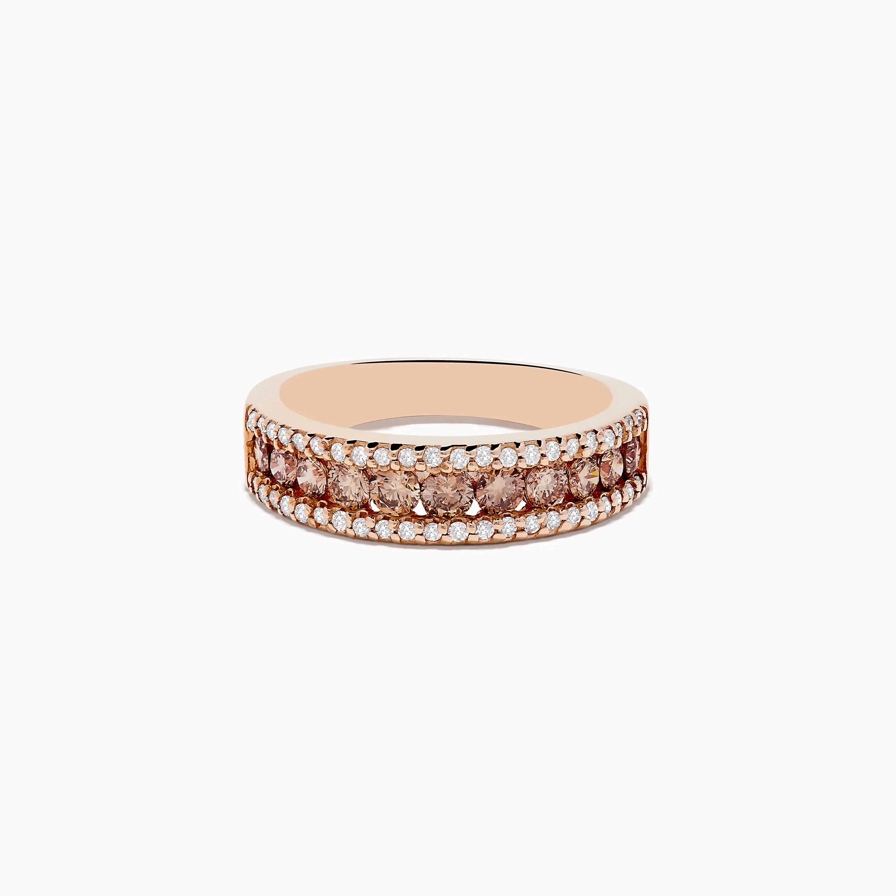 14K Rose Gold Espresso and White Diamond Ring, .89 TCW sold by Effy