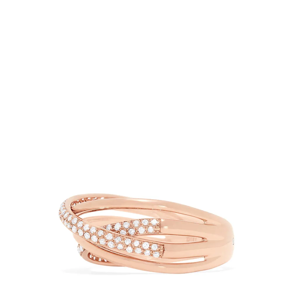 Pave Rose 14K Rose Gold Diamond Crossover Ring, 0.40 TCW sold by Effy product image thumbnail 3