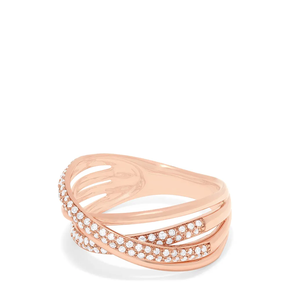 Pave Rose 14K Rose Gold Diamond Crossover Ring, 0.40 TCW sold by Effy product image thumbnail 2