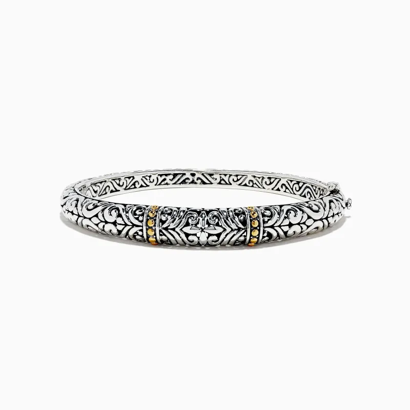 925 Sterling Silver and 18K Gold Bangle sold by Effy