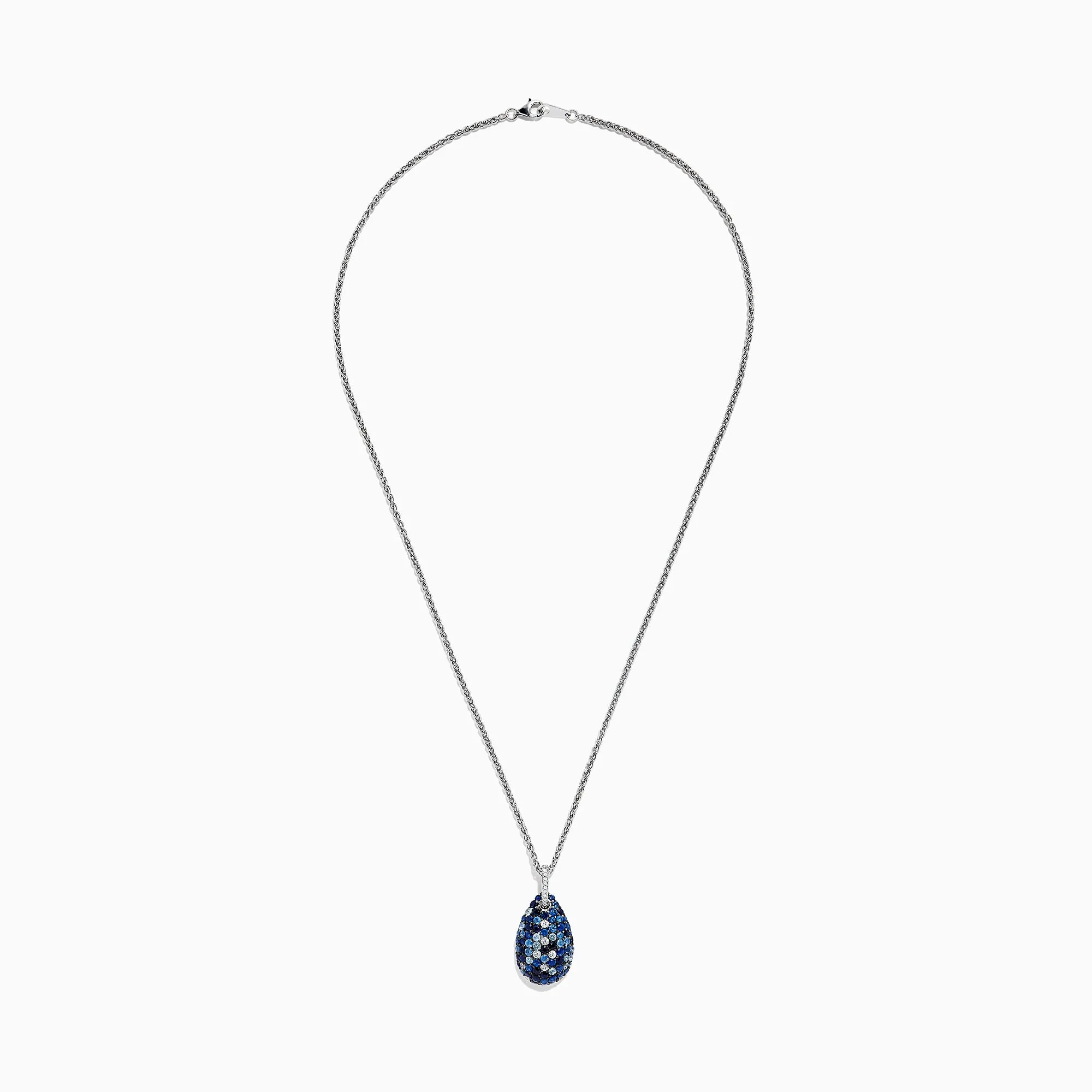 925 Sterling Silver Blue Sapphire & Diamond Pendant, 3.26 TCW sold by Effy product image thumbnail 2