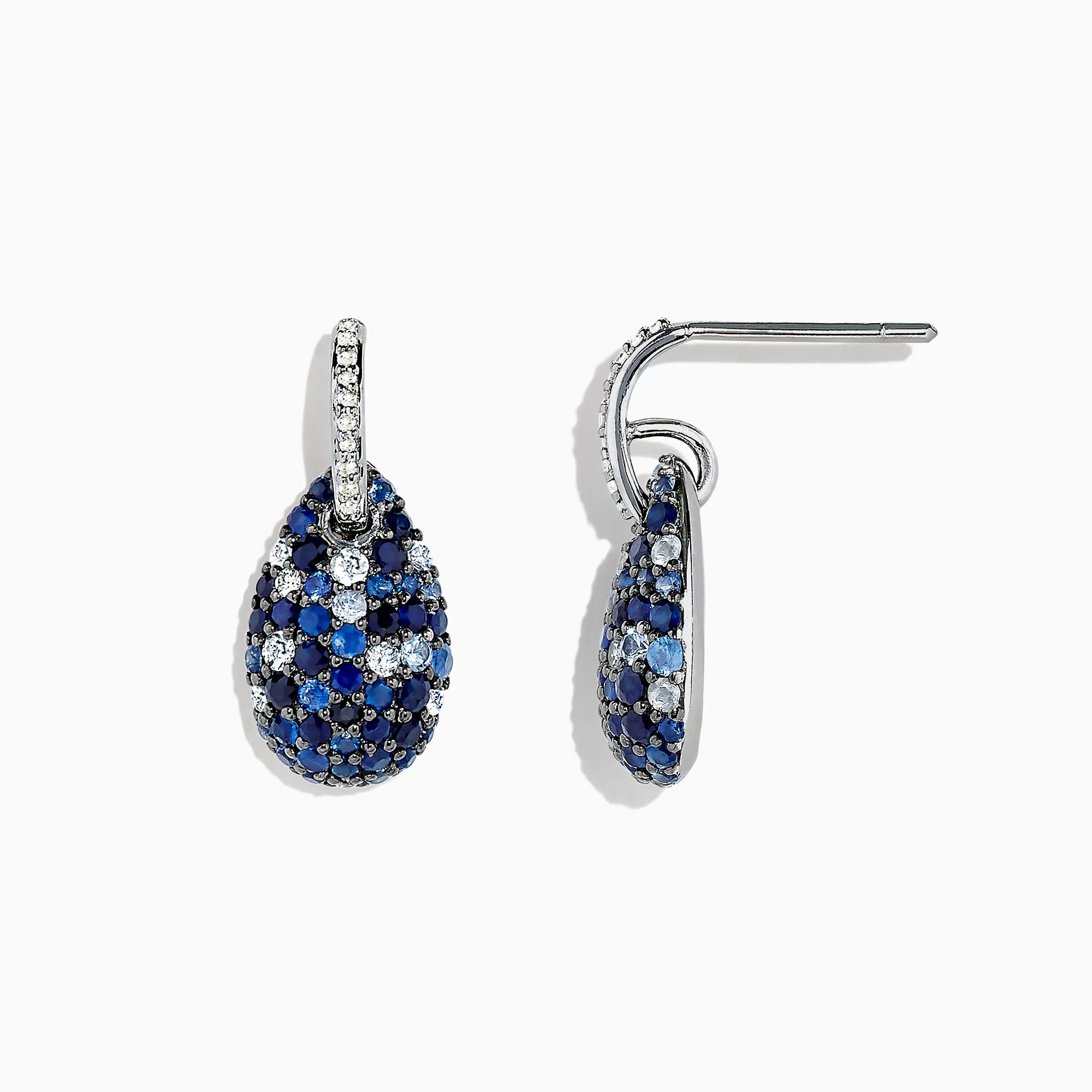 925 Sterling Silver Sapphire Splash & Diamond Earrings, 2.59 TCW sold by Effy product image thumbnail 2