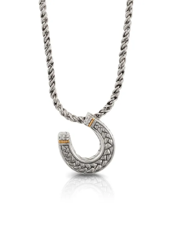 925 Sterling Silver & 18L Gold Horseshoe Pendant sold by Effy