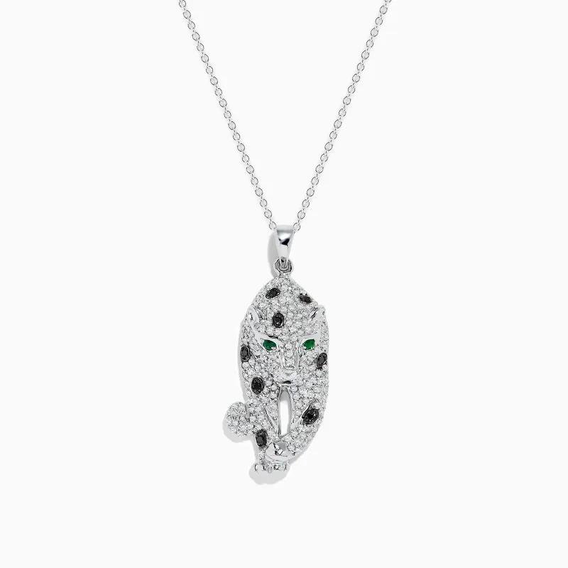 Signature 14K White Gold Diamond & Emerald Pendant, 0.79 TCW sold by Effy