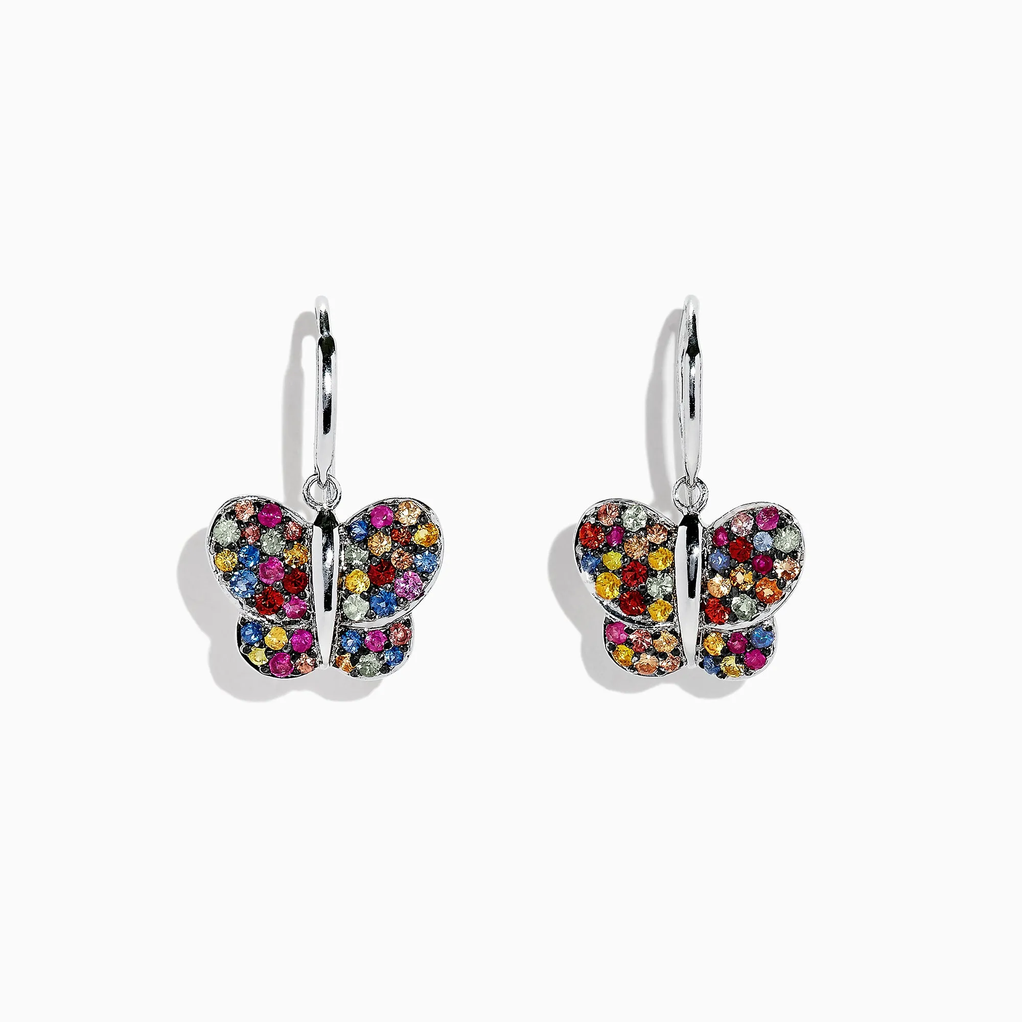 925 Sterling Silver Multi Sapphire Butterfly Earrings, 1.62 TCW sold by Effy