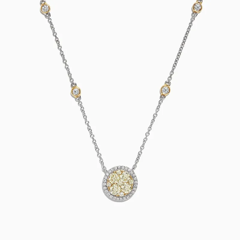 Canare 14K Two-Tone Gold Yellow and White Diamond Station Necklace sold by Effy