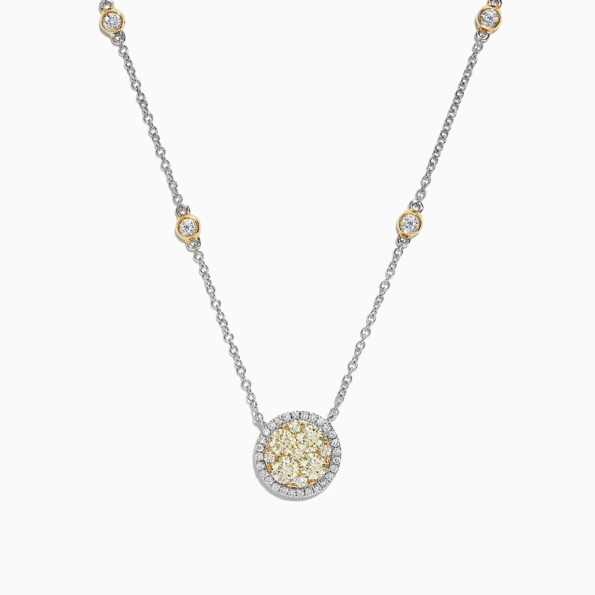 Canare 14K Two-Tone Gold Yellow and White Diamond Station Necklace sold by Effy