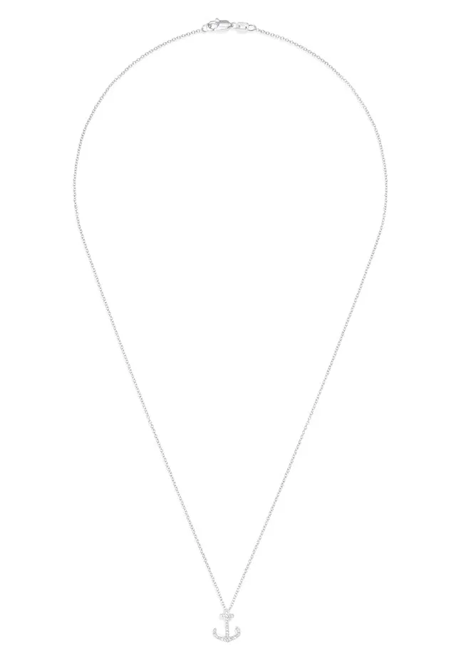 Seaside 14K White Gold Diamond Anchor Pendant, 0.09 TCW sold by Effy product image thumbnail 2