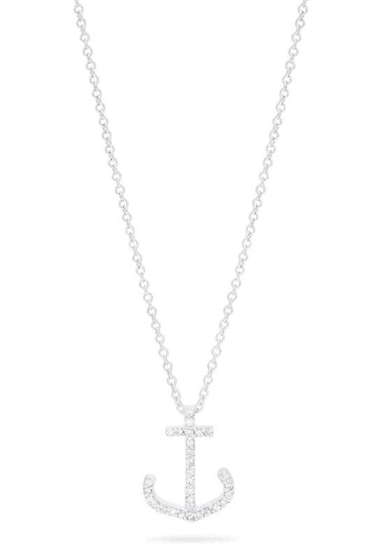 Seaside 14K White Gold Diamond Anchor Pendant, 0.09 TCW sold by Effy