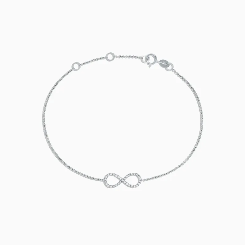 Novelty 14K White Gold Diamond Infinity Bracelet, 0.12 TCW sold by Effy