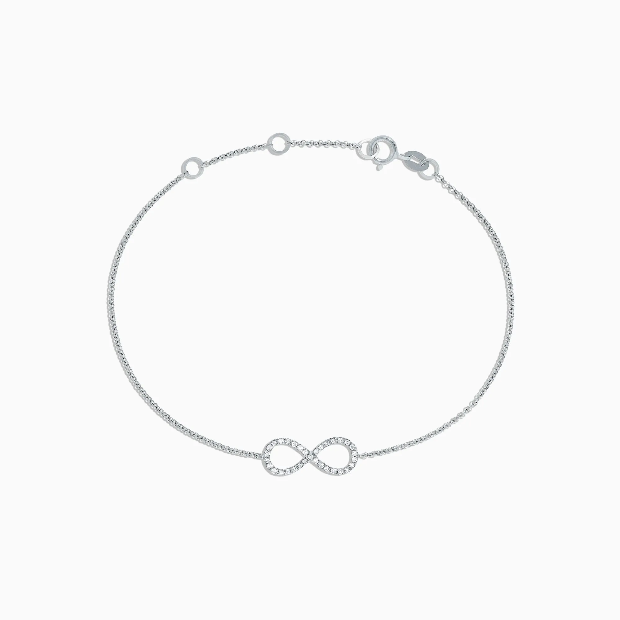 Novelty 14K White Gold Diamond Infinity Bracelet, 0.12 TCW sold by Effy