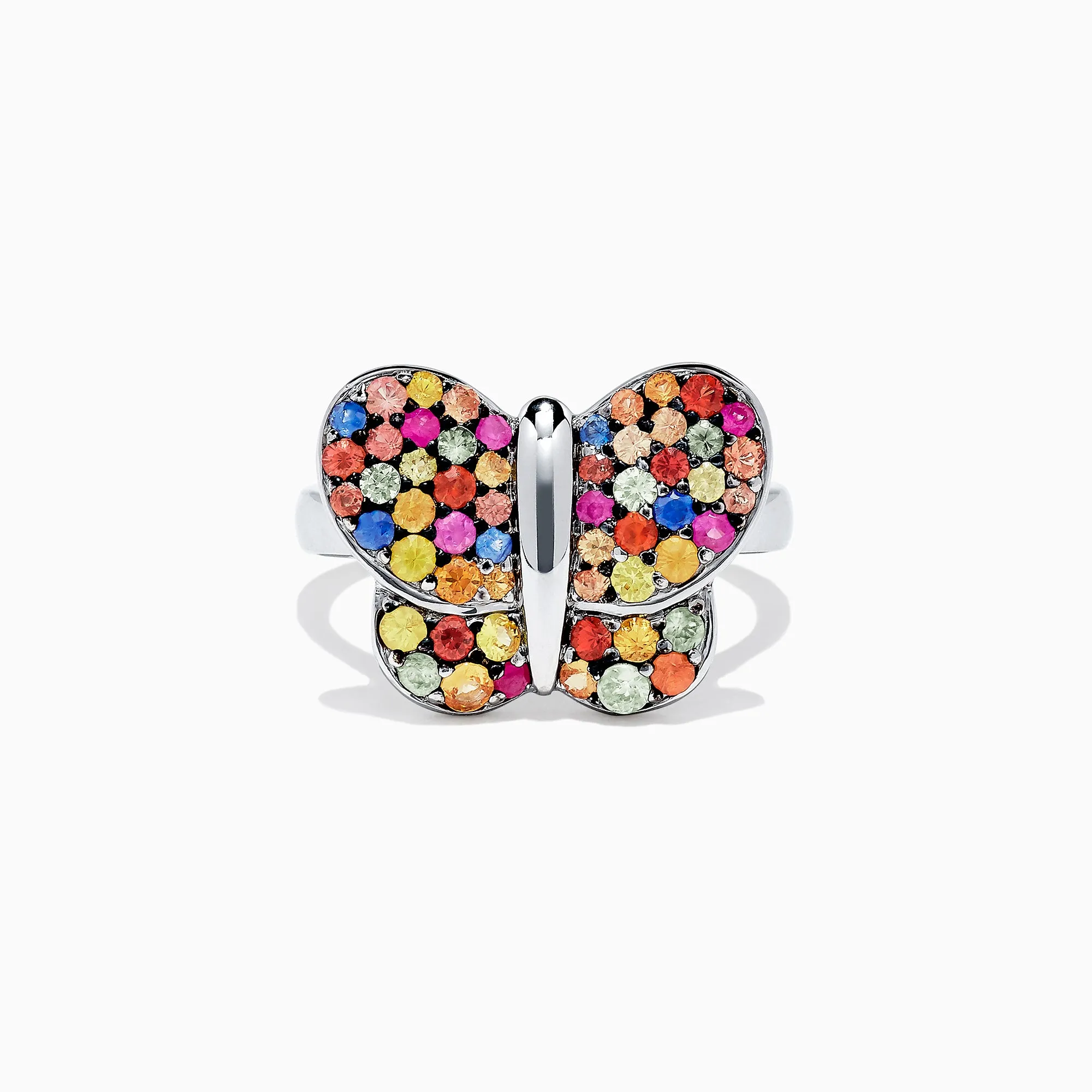 925 Sterling Silver Multi Sapphire Splash Butterfly Ring, 1.29 TCW sold by Effy