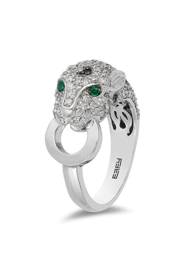Signature 14K White Gold Diamond and Emerald Ring, 1.40 TCW sold by Effy