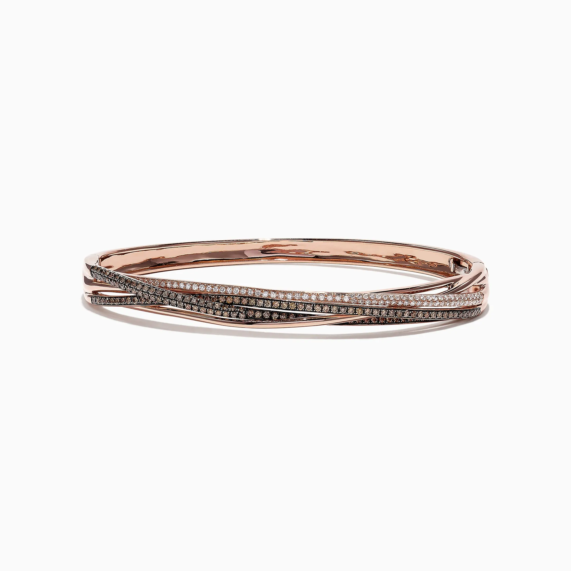 14K Rose Gold Espresso and White Diamond Bangle, 1.26 TCW sold by Effy