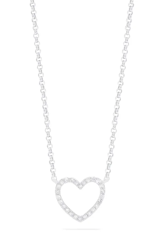 Novelty 14K White Gold Diamond Heart Pendant, 0.10 TCW sold by Effy