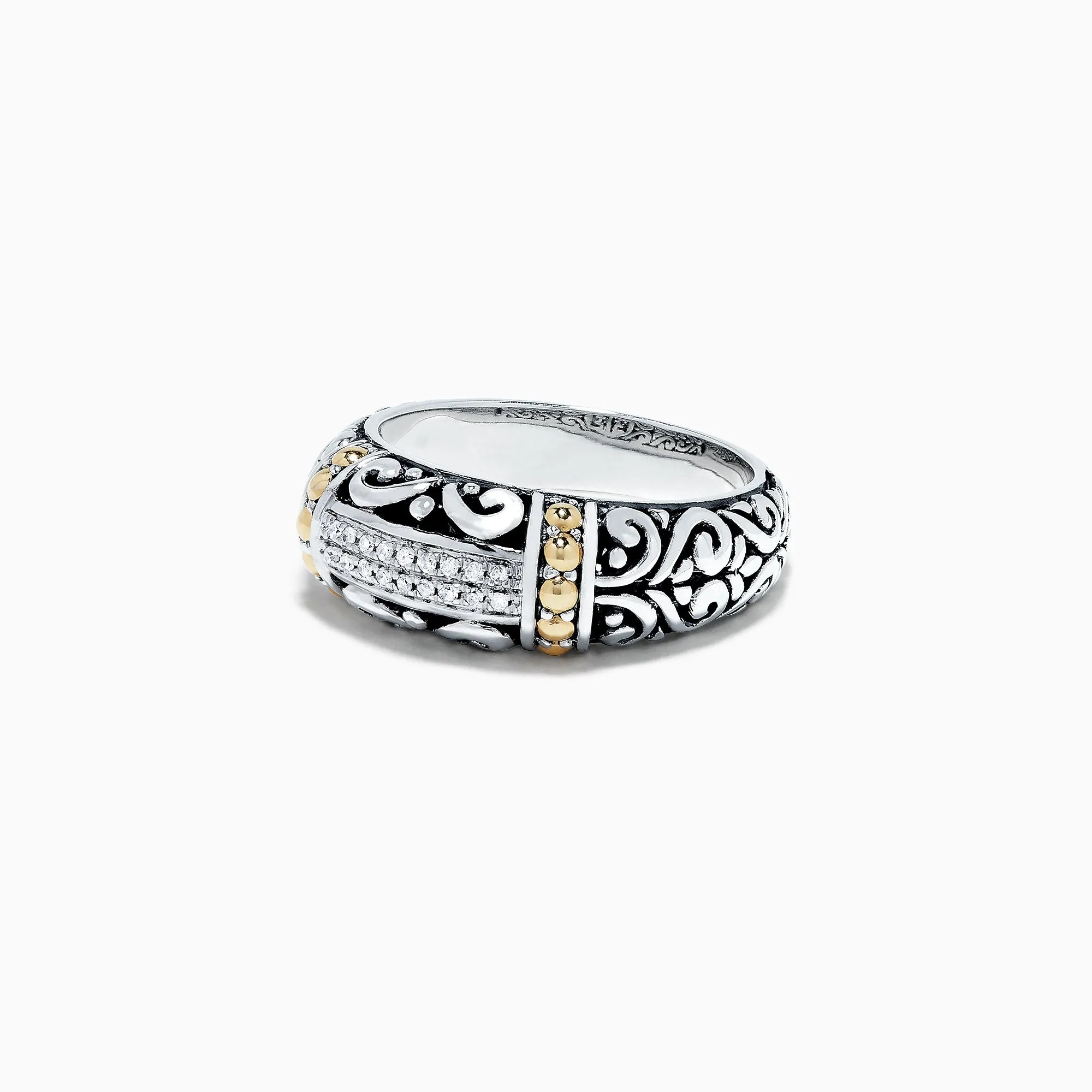 925 Classic Silver & Gold Diamond Ring, .07 TCW sold by Effy product image thumbnail 2