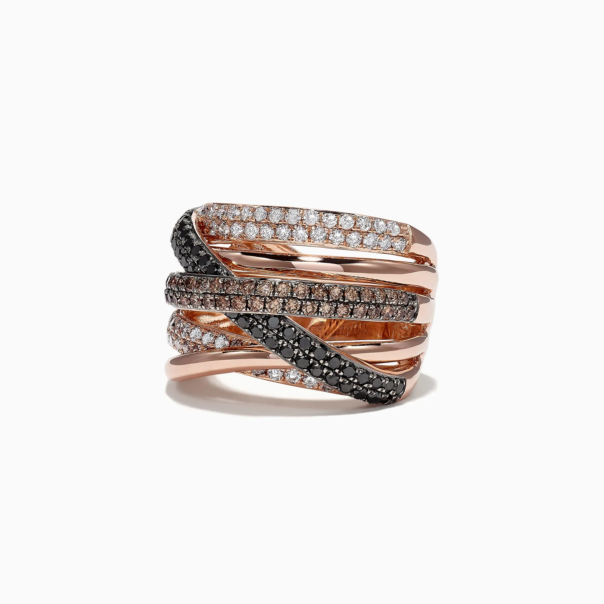 14K Rose Gold Black, Brown and White Diamond Ring, 1.47 TCW sold by Effy product image thumbnail 2
