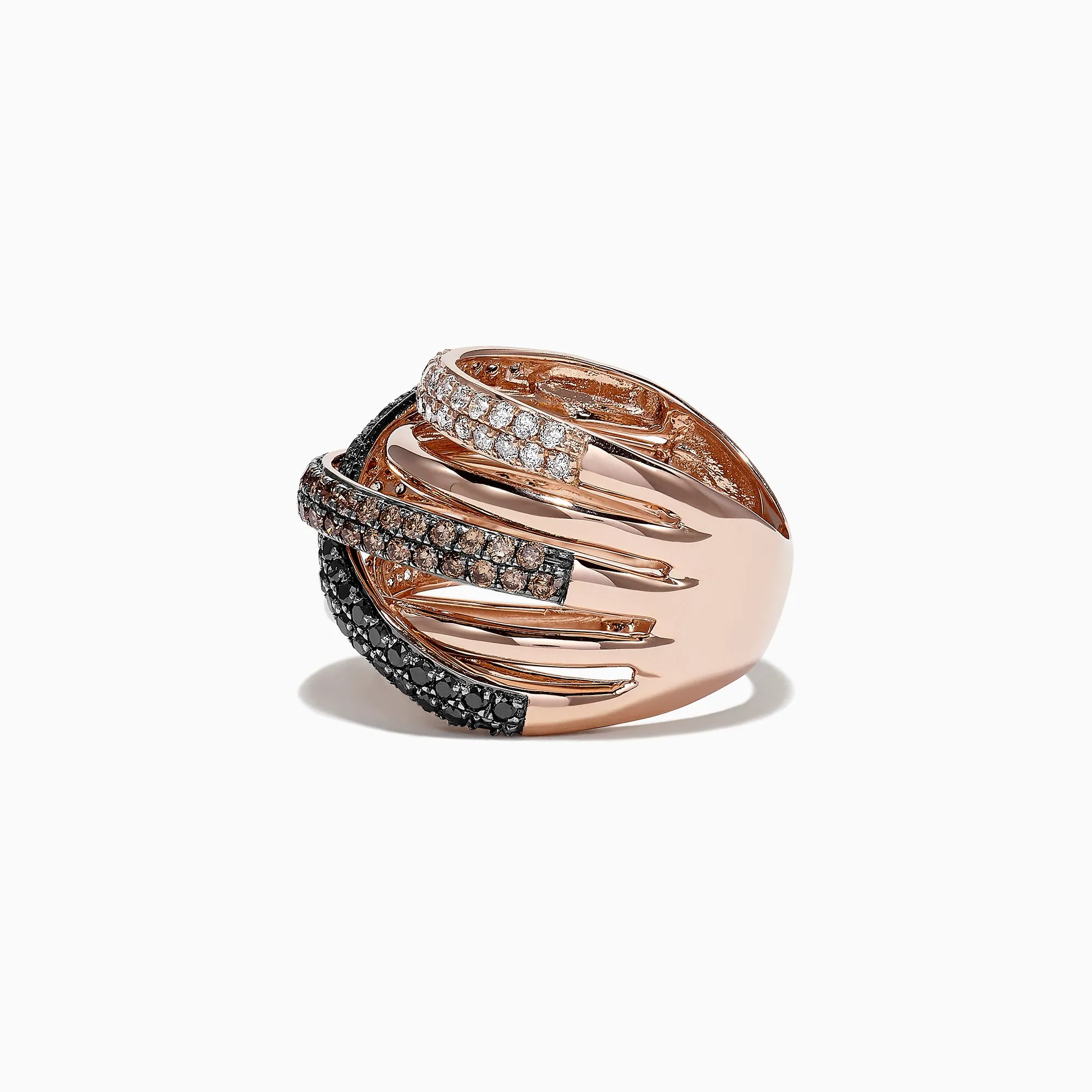14K Rose Gold Black, Brown and White Diamond Ring, 1.47 TCW sold by Effy product image thumbnail 3